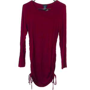 RUE21 Maroon Singed Long Sleeve Bodycon Dress